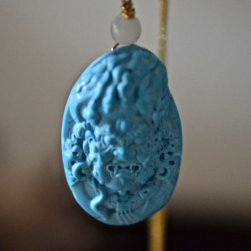 6186 一点物 本物天然トルコ石 ターコイズ ネックレス ペンダント