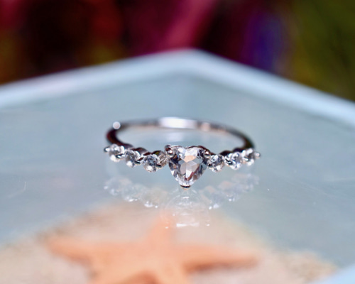 水晶クリスタルポイント指輪、 48-7 天然 白水晶 クリスタル リング シルバー 指輪 誕生石