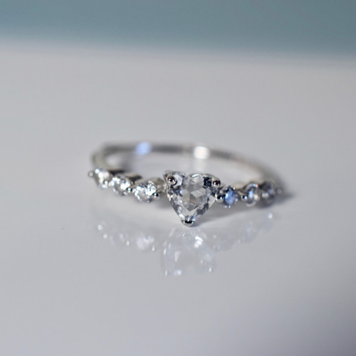 48-7 天然 白水晶 クリスタル リング シルバー 指輪 誕生石