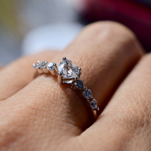 アドリンヒュー ロッククリスタル ダイヤモンド シルバーリング 水晶