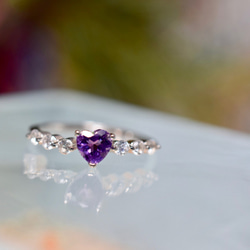 48-9 天然 アメジスト アメシスト 紫水晶 リング シルバー 指輪 2月誕生石 フリーサイズ 3枚目の画像