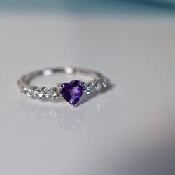 48-9 天然 アメジスト アメシスト 紫水晶 リング シルバー 指輪 2月誕生石 フリーサイズ 5枚目の画像