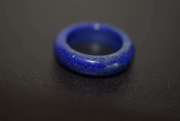 123-43 特売 小指 8.0号 天然 ラピスラズリ 青金石 リング くりぬき 指輪 6枚目の画像