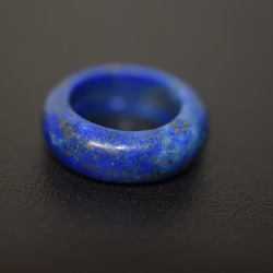 123-73 美品 小指 4.5号 天然 ラピスラズリ 青金石 リング くりぬき 指輪 2枚目の画像