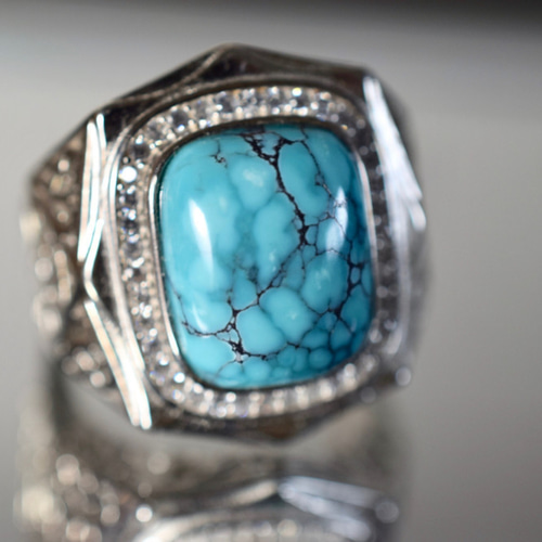 ターコイズ トルコ石 シルバー メンズ 指輪 尊 リング 高級指輪 