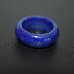 123-54 美品 小指 8.0号 天然 ラピスラズリ 青金石 リング くりぬき 指輪 2枚目の画像