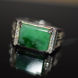 10 特売 シルバー 天然 深緑 本翡翠 リング 指輪 父の日 メンズ 誕生日フリーサイズ 息子 正月 彼氏 プレゼント 9枚目の画像