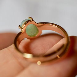 21 特売 天然 薄緑 楕円 本翡翠 ミャンマー リング 指輪 レディース 母の日 誕生日 フリーサイズ お祝い 正月 4枚目の画像