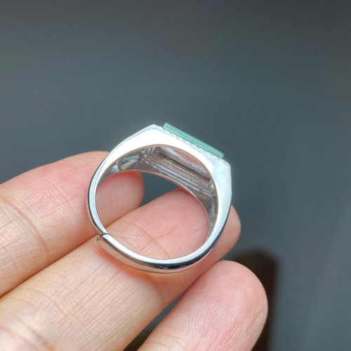 09 特売 シルバー 天然 深緑 本翡翠 リング 指輪 レディース メンズ A24 特売 シルバー 天然 深緑 本翡翠 リング 指輪 父の日 メンズ