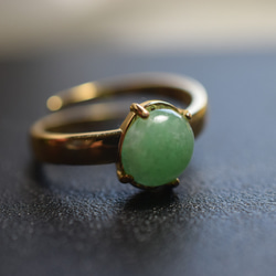 B06 特売 天然 白緑 本翡翠 ミャンマー リング 指輪 レディース メンズ 母の日 誕生日 フリーサイズ 正月 4枚目の画像