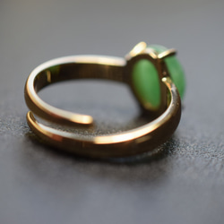 B06 特売 天然 白緑 本翡翠 ミャンマー リング 指輪 レディース メンズ 母の日 誕生日 フリーサイズ 正月 5枚目の画像