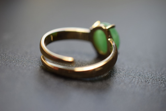 B06 特売 天然 白緑 本翡翠 ミャンマー リング 指輪 レディース メンズ 母の日 誕生日 フリーサイズ 正月 5枚目の画像