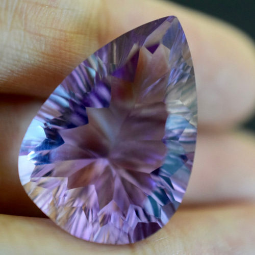 123 上品 一点物 天然 超大粒 バイカラー アメジスト 雫 アメシスト 紫