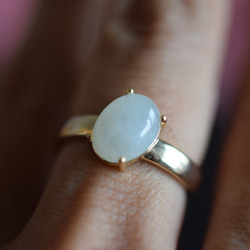 D53 特売 天然 白瓷 本翡翠 ミャンマー リング 指輪 レディース メンズ 母の日 誕生日 フリーサイズ 正月 1枚目の画像