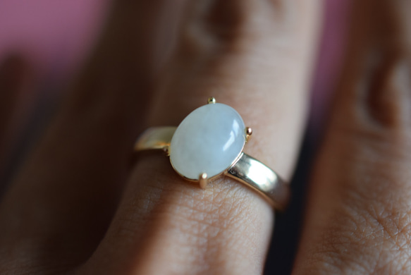 D53 特売 天然 白瓷 本翡翠 ミャンマー リング 指輪 レディース メンズ 母の日 誕生日 フリーサイズ 正月 1枚目の画像
