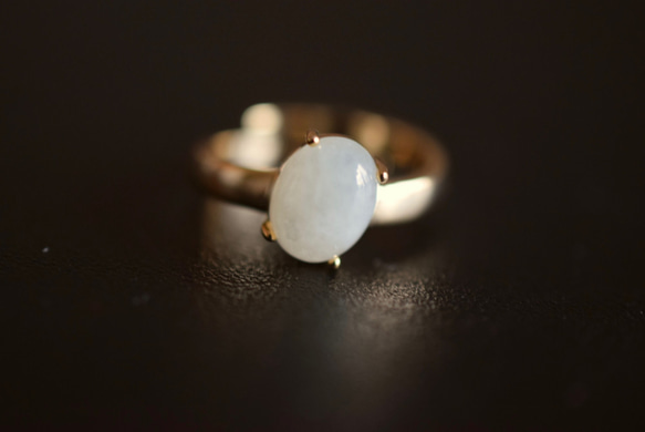 D53 特売 天然 白瓷 本翡翠 ミャンマー リング 指輪 レディース メンズ 母の日 誕生日 フリーサイズ 正月 2枚目の画像