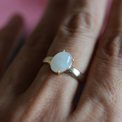 D53 特売 天然 白瓷 本翡翠 ミャンマー リング 指輪 レディース メンズ 母の日 誕生日 フリーサイズ 正月 5枚目の画像
