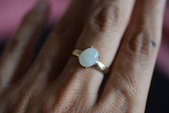 D53 特売 天然 白瓷 本翡翠 ミャンマー リング 指輪 レディース メンズ 母の日 誕生日 フリーサイズ 正月 7枚目の画像