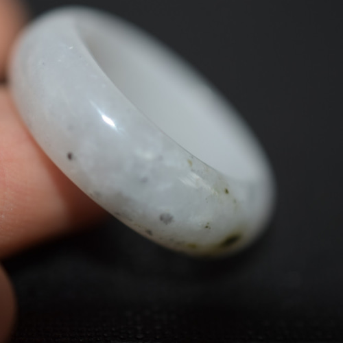 32-191 14.5号 天然 A貨 白 翡翠 リング レディース メンズ 指輪