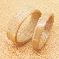 木の指輪 インフィニティ 白 【受注生産】樺 かば バーチ 上品な光沢です 幅が選べる細くて薄い最もシンプルな木の指輪 5枚目の画像
