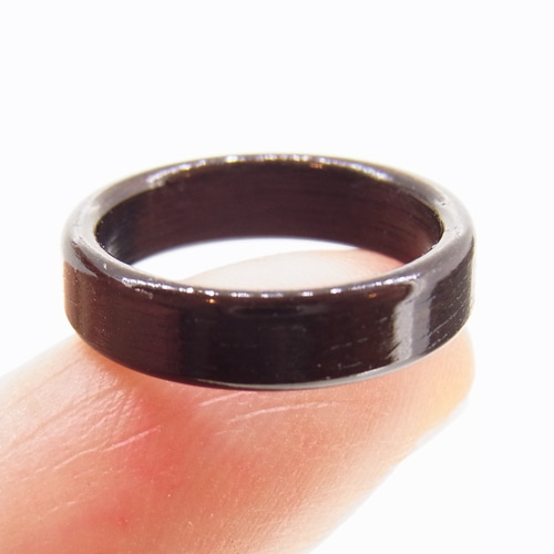 木の指輪 インフィニティ 黒 【受注生産】コクタン エボニー 青みを