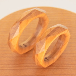 木の指輪 ダイアナ 白 【受注生産】カエデ ブリリアントカットをイメージしたシンプルだけど大人っぽい指輪です 5枚目の画像
