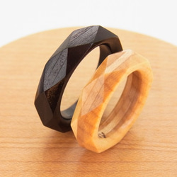 木の指輪 ダイアナ 白 【受注生産】カエデ ブリリアントカットをイメージしたシンプルだけど大人っぽい指輪です 7枚目の画像
