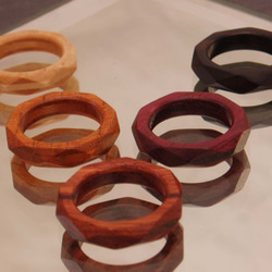 木の指輪 ダイアナ 白 【受注生産】カエデ ブリリアントカットをイメージしたシンプルだけど大人っぽい指輪です 9枚目の画像