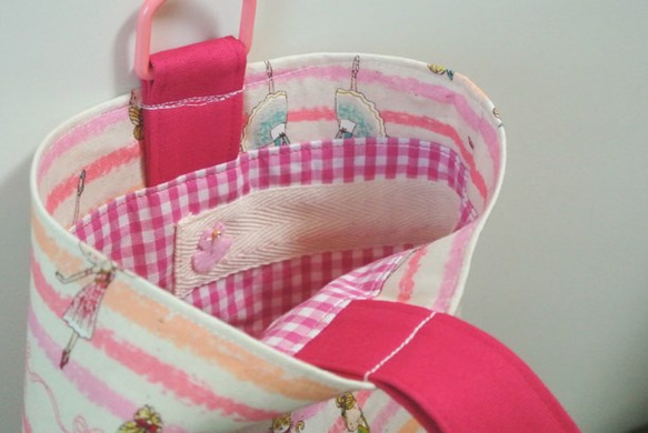 バレエ　猫とバレリーナのシューズバッグ（生成り・ピンクは完売です） 2枚目の画像