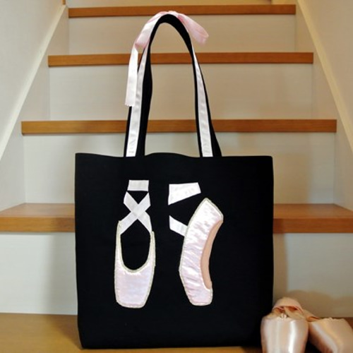 バレエ・バレリーナ トウシューズのトートバッグ（大・ショルダー