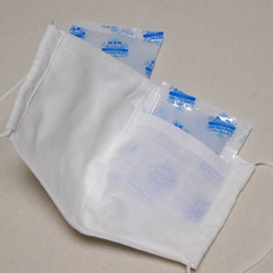 熱中症対策マスク・香料・保冷剤ポケット付き・白(スモークピンクレース・スモークブルーレース) 2枚目の画像