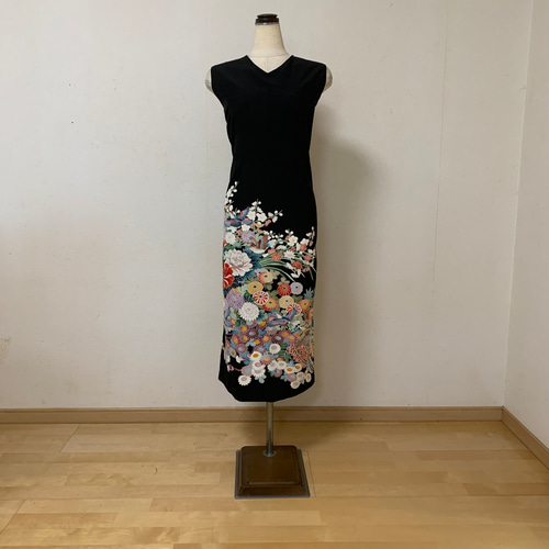 M様オーダー品】アンサンブル 友禅 牡丹の花 花鳥図 作家モノ黒留袖  