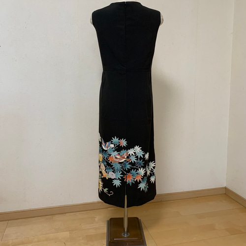 M様オーダー品】アンサンブル 友禅 牡丹の花 花鳥図 作家モノ黒留袖  