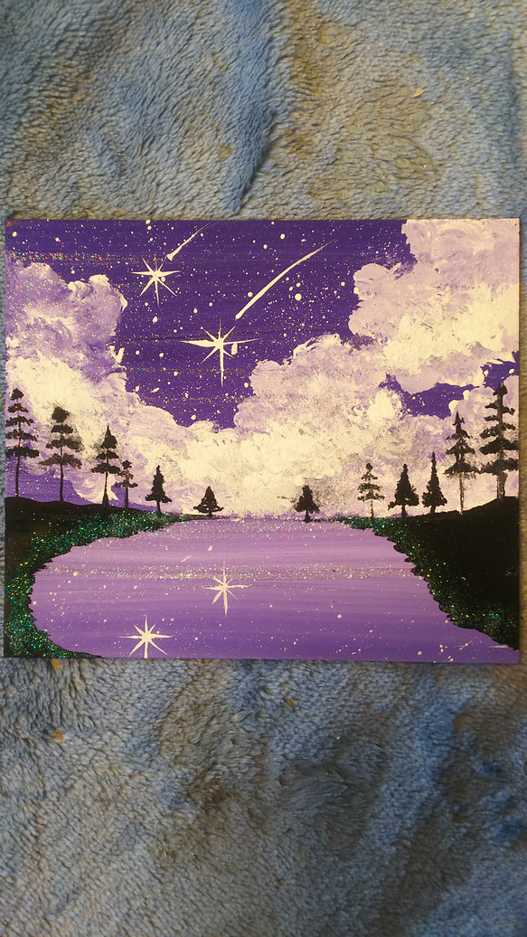 紫の世界】アクリル絵画 絵画 Yoshiko Shindou 通販 6669531