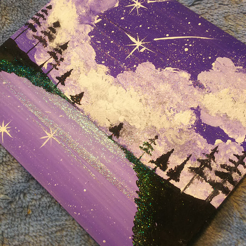 紫の世界】アクリル絵画 絵画 Yoshiko Shindou 通販 6669531