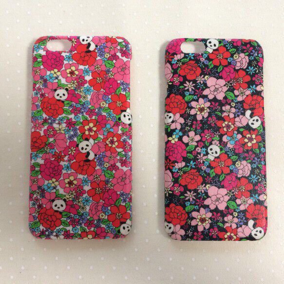 【受注生産】flowerパンダ iPhoneケース（カバータイプ） 2枚目の画像