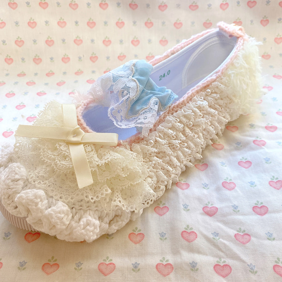 わたあめのお靴(pink × baby blue) 7枚目の画像