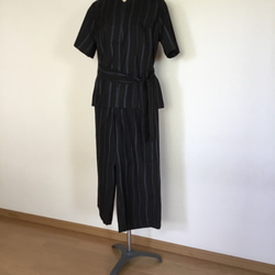 襟元Ｖ開きのブラウス       大島紬     着物リメイク 3枚目の画像