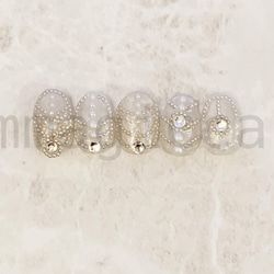 (172)ネイルチップ/上品/おしゃれ/大人/ドレス/和服/ウェディング/ネイルジュエリー/ネイルアクセサリー 1枚目の画像