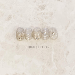 (172)ネイルチップ/上品/おしゃれ/大人/ドレス/和服/ウェディング/ネイルジュエリー/ネイルアクセサリー 2枚目の画像