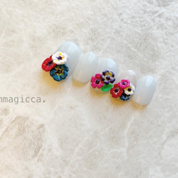 (175)ネイルチップ/お花/上品/おしゃれ/大人/ドレス/和服/春夏秋冬/ネイルアクセサリー 4枚目の画像