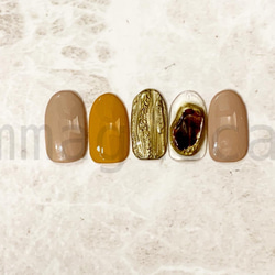 (192)ネイルチップ/ニュアンス/上品/おしゃれ/シェル/大人/ドレス/和服/春夏秋冬/ネイルアクセサリー 1枚目の画像