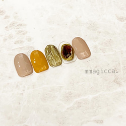 (192)ネイルチップ/ニュアンス/上品/おしゃれ/シェル/大人/ドレス/和服/春夏秋冬/ネイルアクセサリー 3枚目の画像