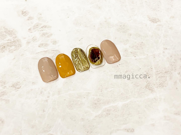 (192)ネイルチップ/ニュアンス/上品/おしゃれ/シェル/大人/ドレス/和服/春夏秋冬/ネイルアクセサリー 3枚目の画像