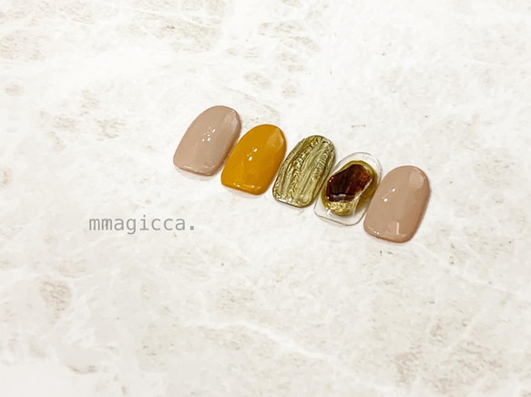 (192)ネイルチップ/ニュアンス/上品/おしゃれ/シェル/大人/ドレス/和服/春夏秋冬/ネイルアクセサリー 4枚目の画像