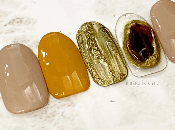 (192)ネイルチップ/ニュアンス/上品/おしゃれ/シェル/大人/ドレス/和服/春夏秋冬/ネイルアクセサリー 5枚目の画像