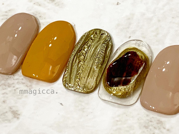 (192)ネイルチップ/ニュアンス/上品/おしゃれ/シェル/大人/ドレス/和服/春夏秋冬/ネイルアクセサリー 6枚目の画像