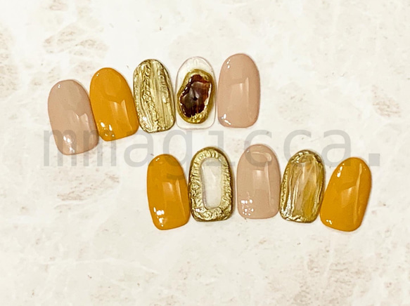 (194)ネイルチップ/ニュアンスネイル/サークルネイル/フレームネイル/メタリックネイル/上品/おしゃれ 1枚目の画像