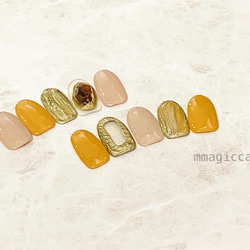 (194)ネイルチップ/ニュアンスネイル/サークルネイル/フレームネイル/メタリックネイル/上品/おしゃれ 3枚目の画像