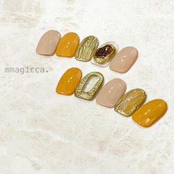 (194)ネイルチップ/ニュアンスネイル/サークルネイル/フレームネイル/メタリックネイル/上品/おしゃれ 4枚目の画像